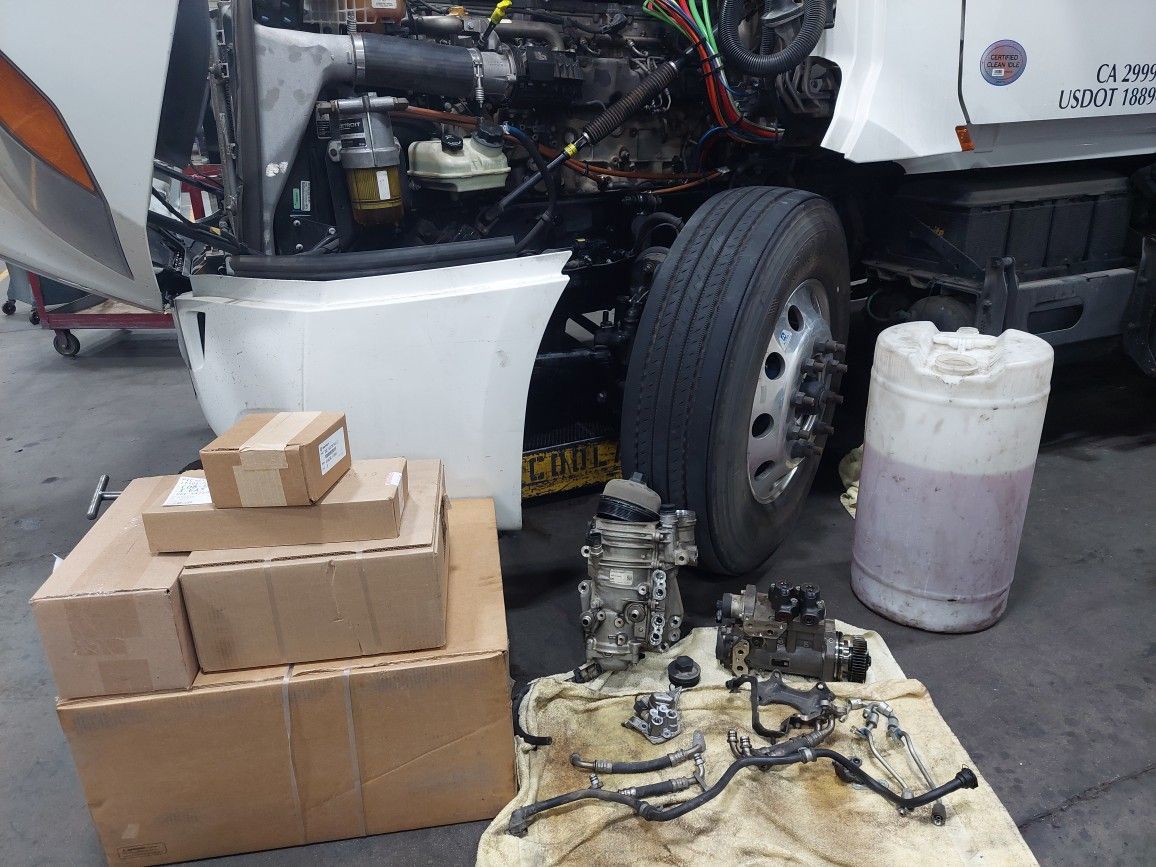 CVIP commercial vehicle inspection underneath a heavy duty truck